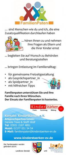 Qualifizierungsveranstaltung  Familienpatenschaften am 18. + 19. November in der Einheitsgemeinde Bismark