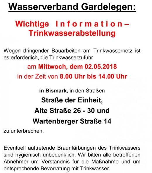 trinkwasserversorgung